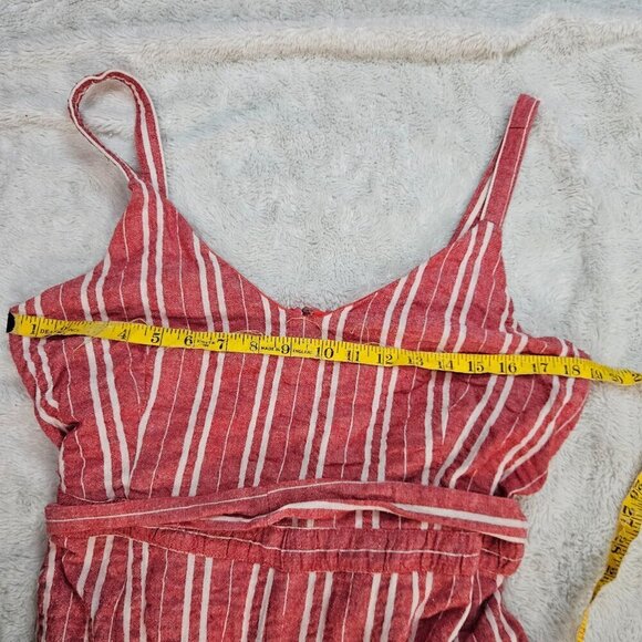 Anthropologie Ett:wa Red White Stripe Wide Leg Sleeveless Tied Jumper Women L - Picture 8 of 10